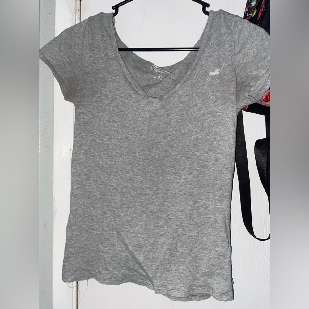 Hollister Gray V-Neck Shirt